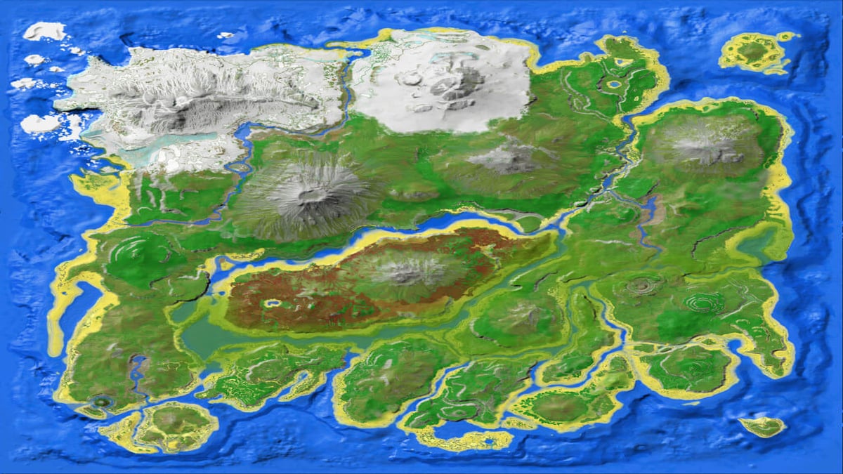 La carte de l'île dans Ark Survival Ascended