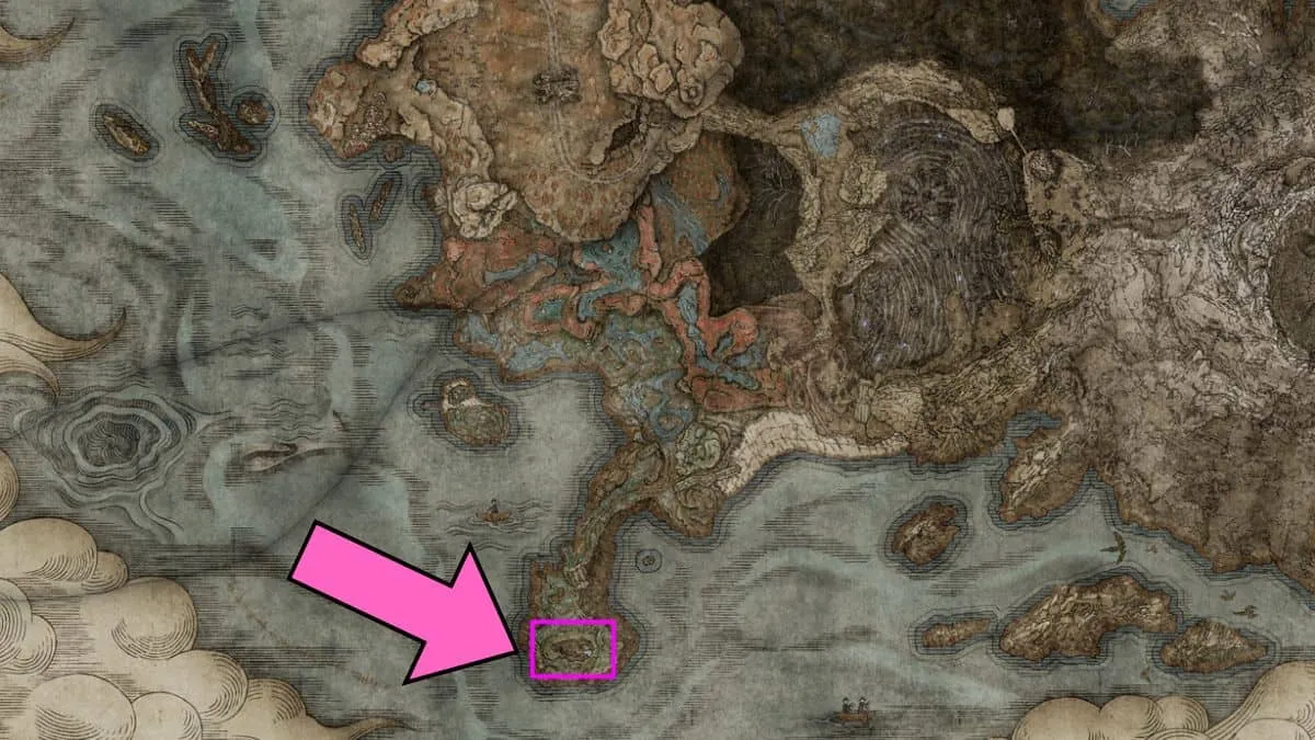 Emplacement sur la carte de la grande rune brisée dans le DLC Elden Ring Shadow of Erdtree