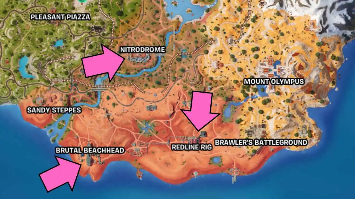 Carte de tous les emplacements des boss dans Fortnite Chapter 5 Season 3