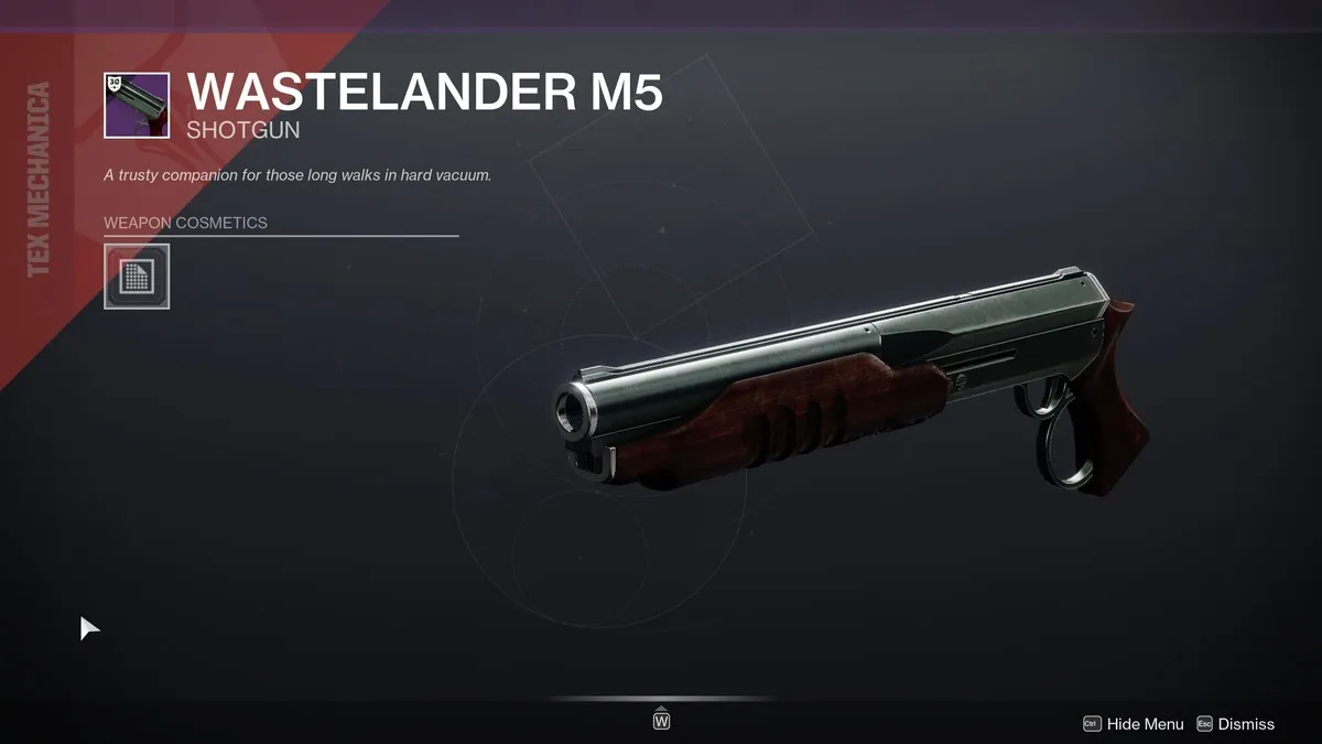 Fusil de chasse Wastelander M5 dans Destiny 2