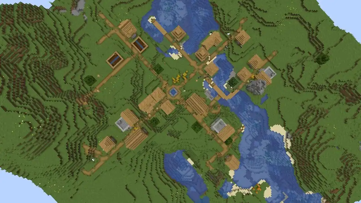 Trois forgerons et un village dans Minecraft