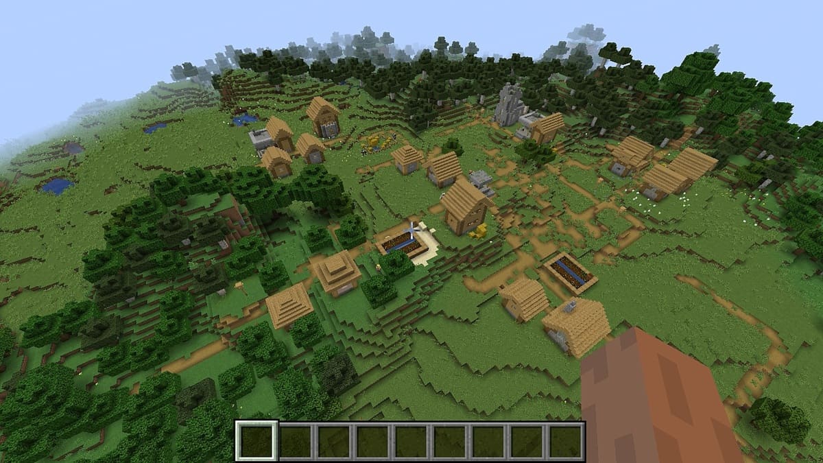Deux forgerons dans un village de Minecraft