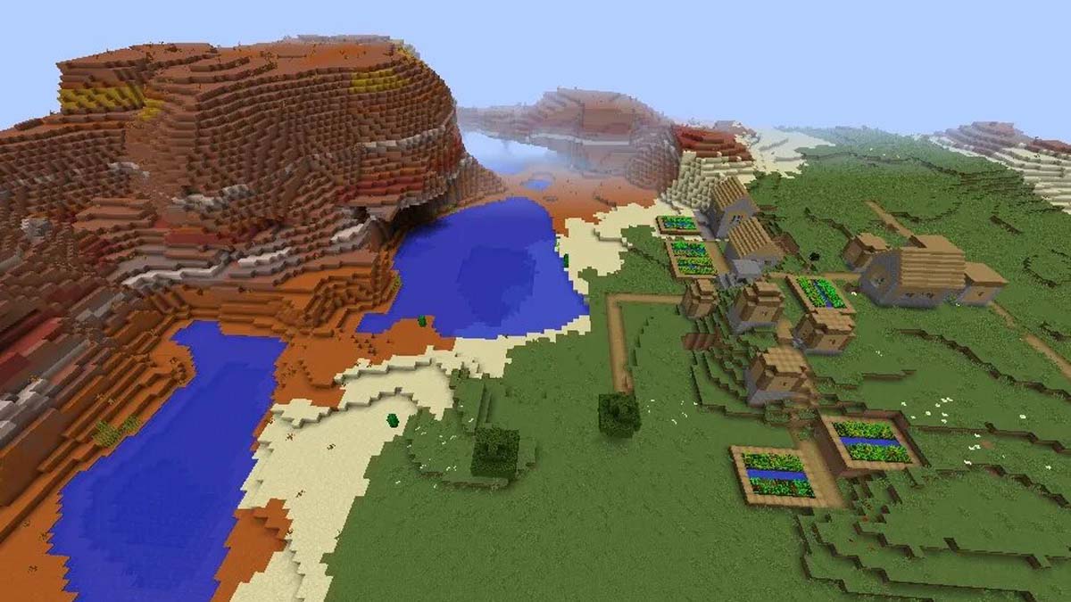 Village des badlands et des plaines dans Minecraft