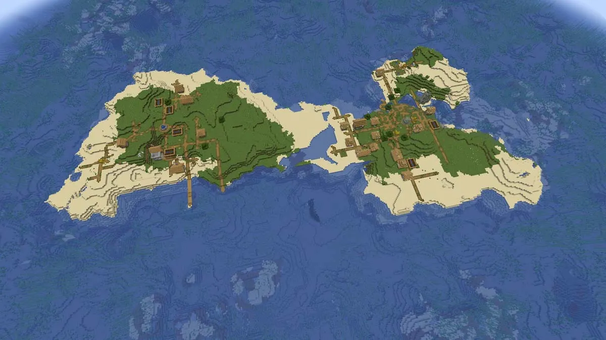 Village insulaire à double survie dans Minecraft