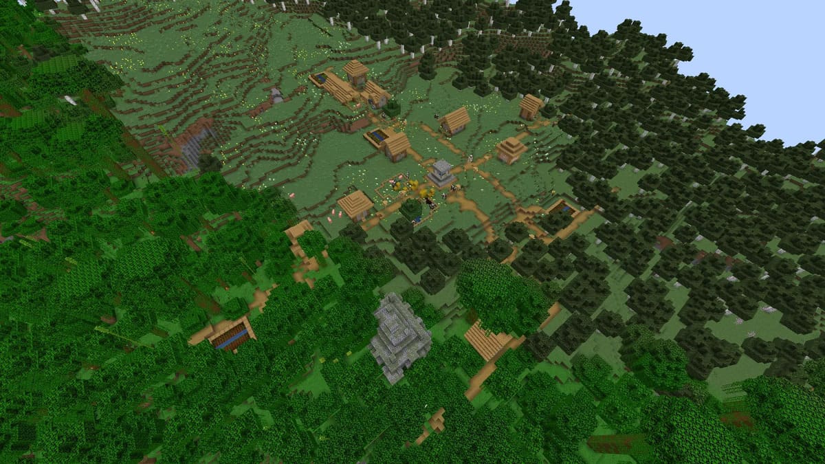 Divers biomes et villages dans Minecraft