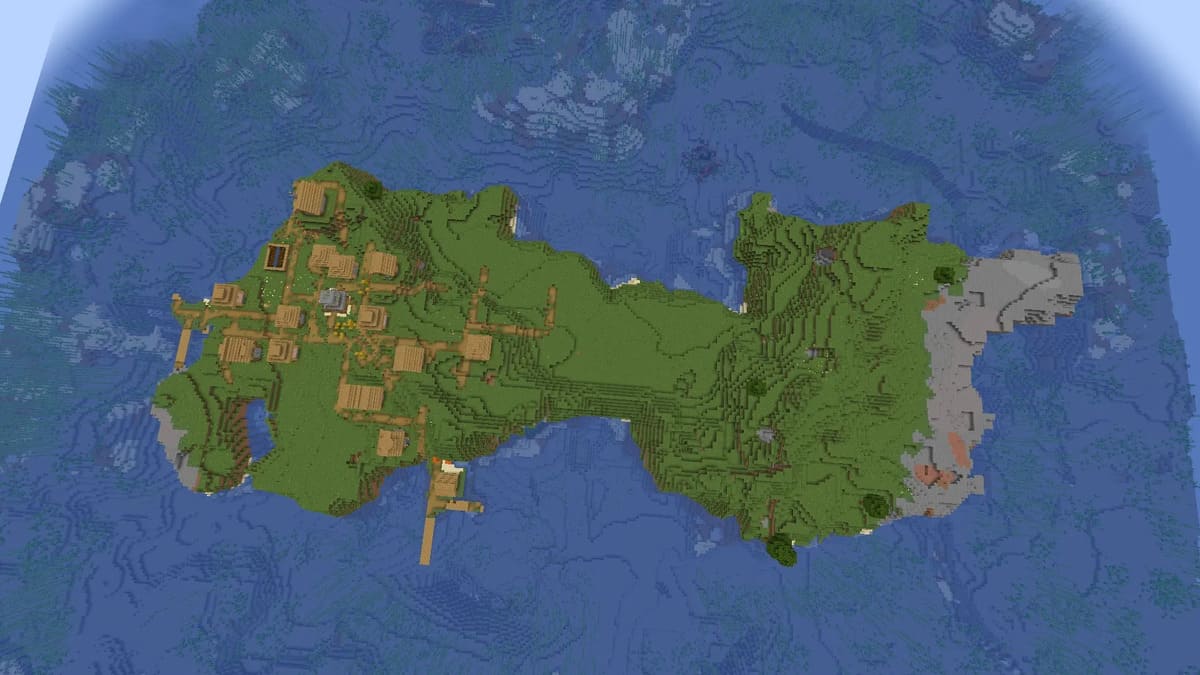 Île et village de survie dans Minecraft
