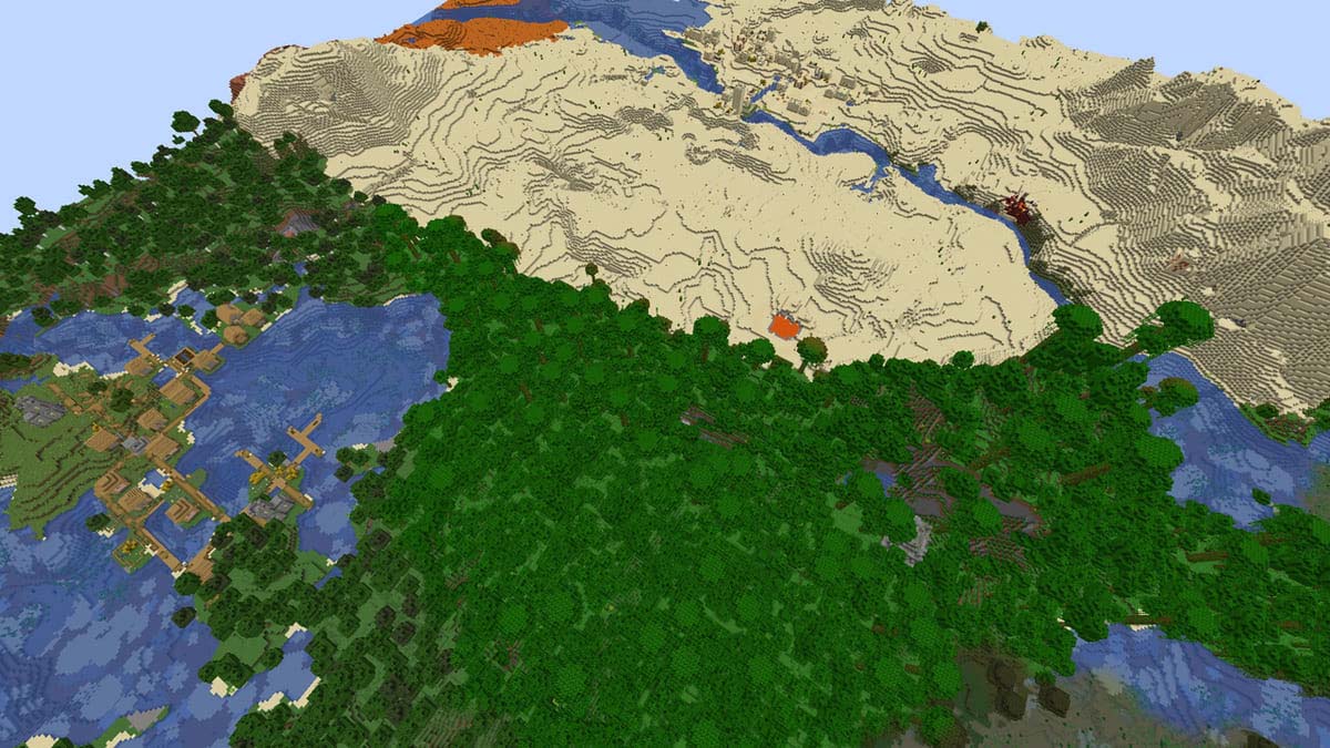 Différents biomes et villages dans Minecraft