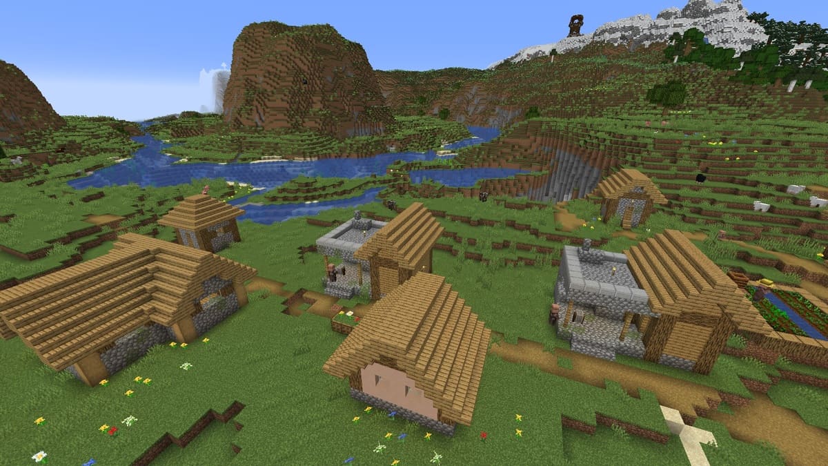Deux forgerons et un village dans Minecraft