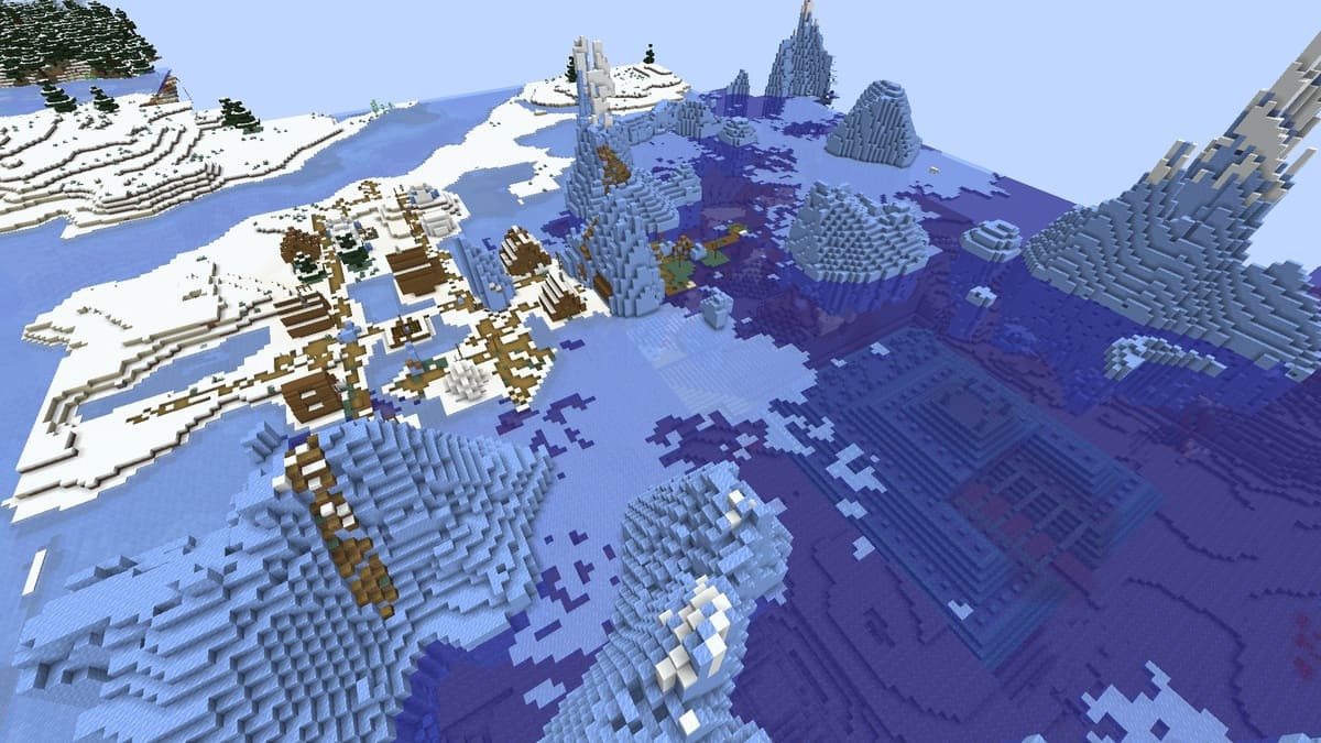 Monument et village océanique dans Minecraft