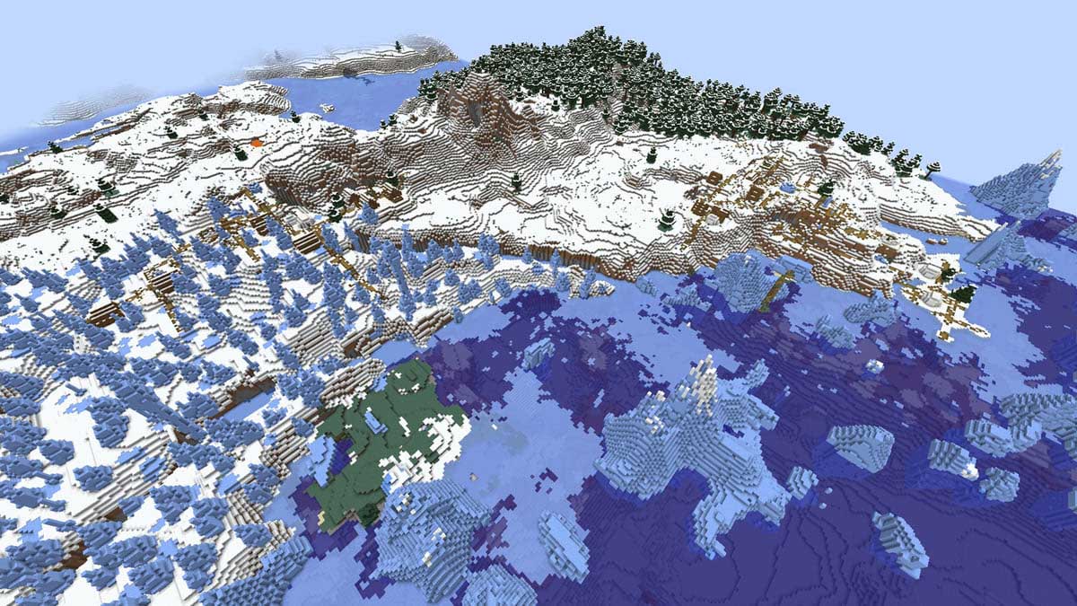 Village de neige double dans Minecraft