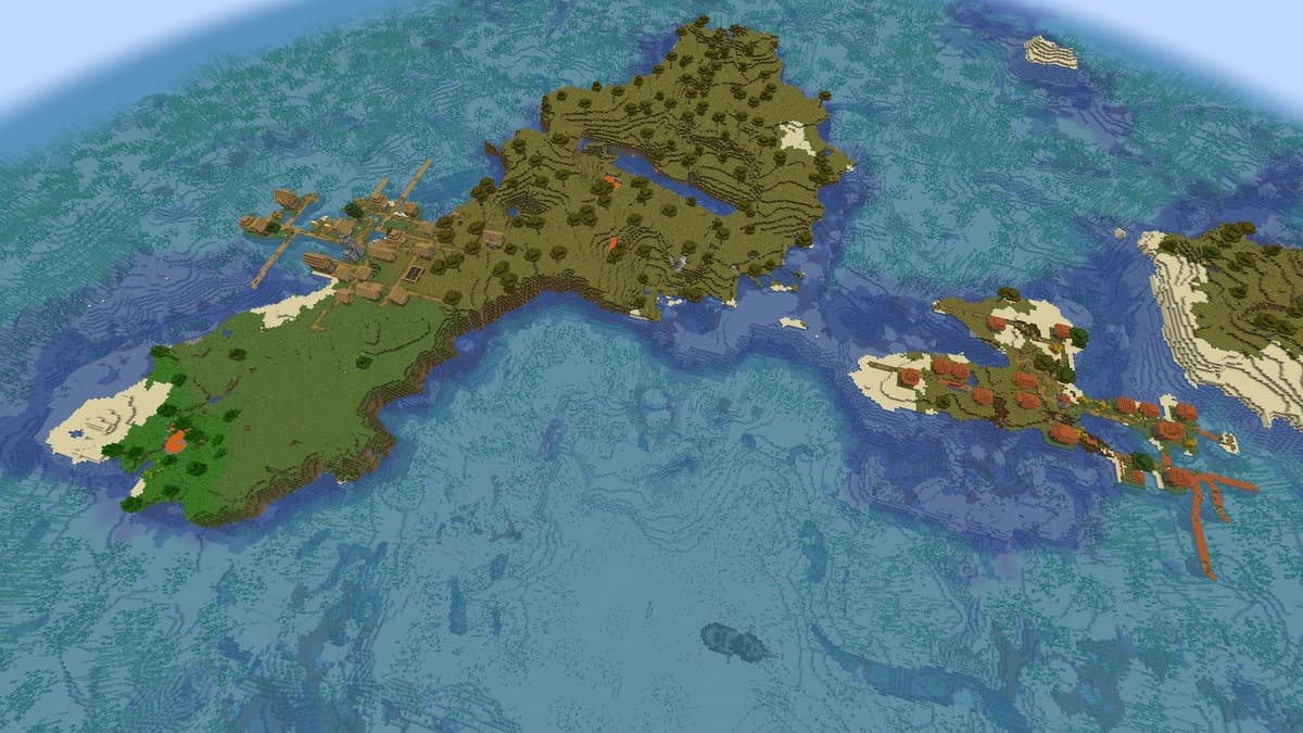 Village insulaire de survie double dans Minecraft