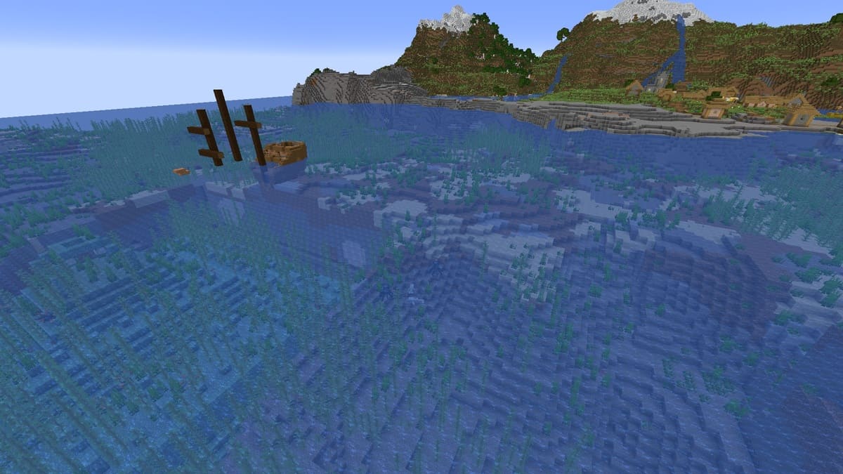 Monument et village océanique dans Minecraft