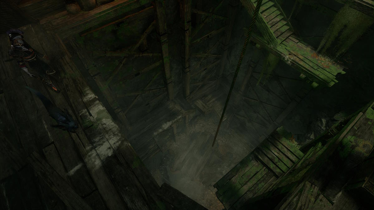 L'entrée de la mine dans la quête secondaire Lost to Battle dans Flintlock : Le siège de l'aube.