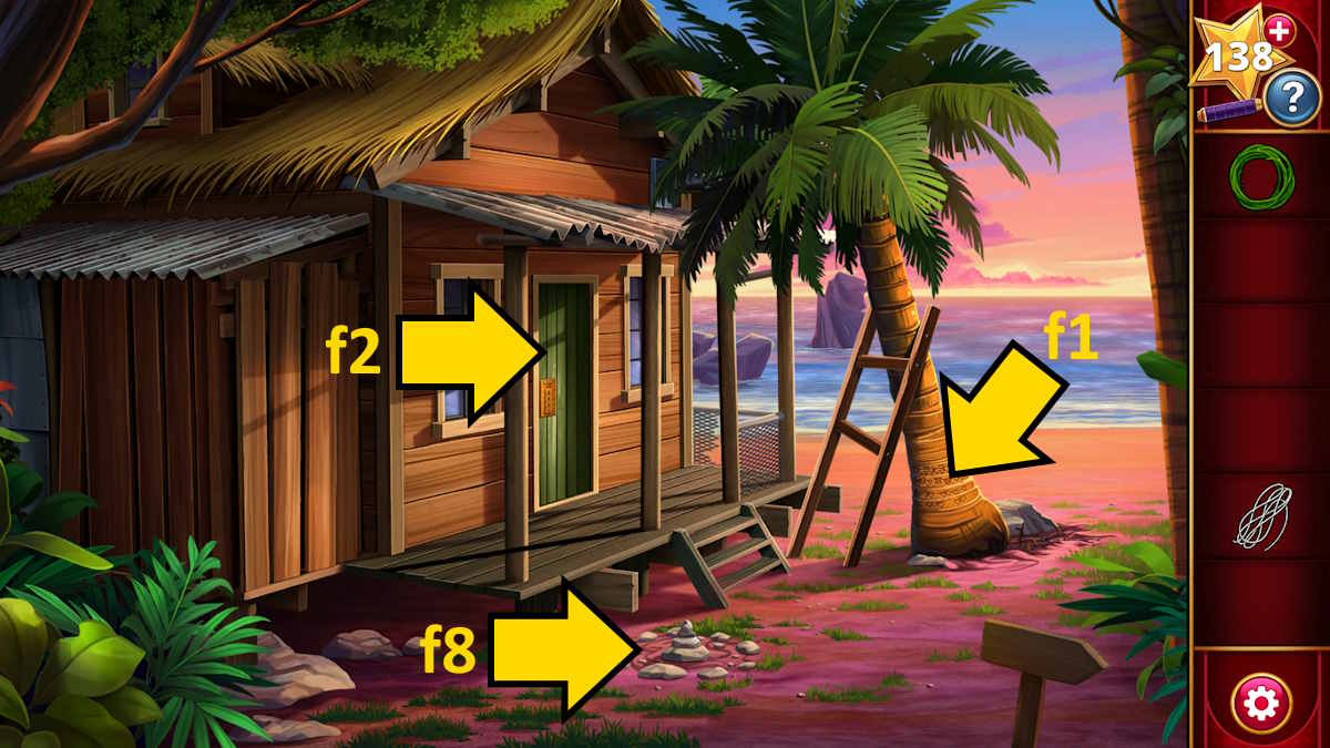Essayer d'entrer dans la cabine de Mystere Island dans Adventure Escape Mysteries Puzzle Lovers