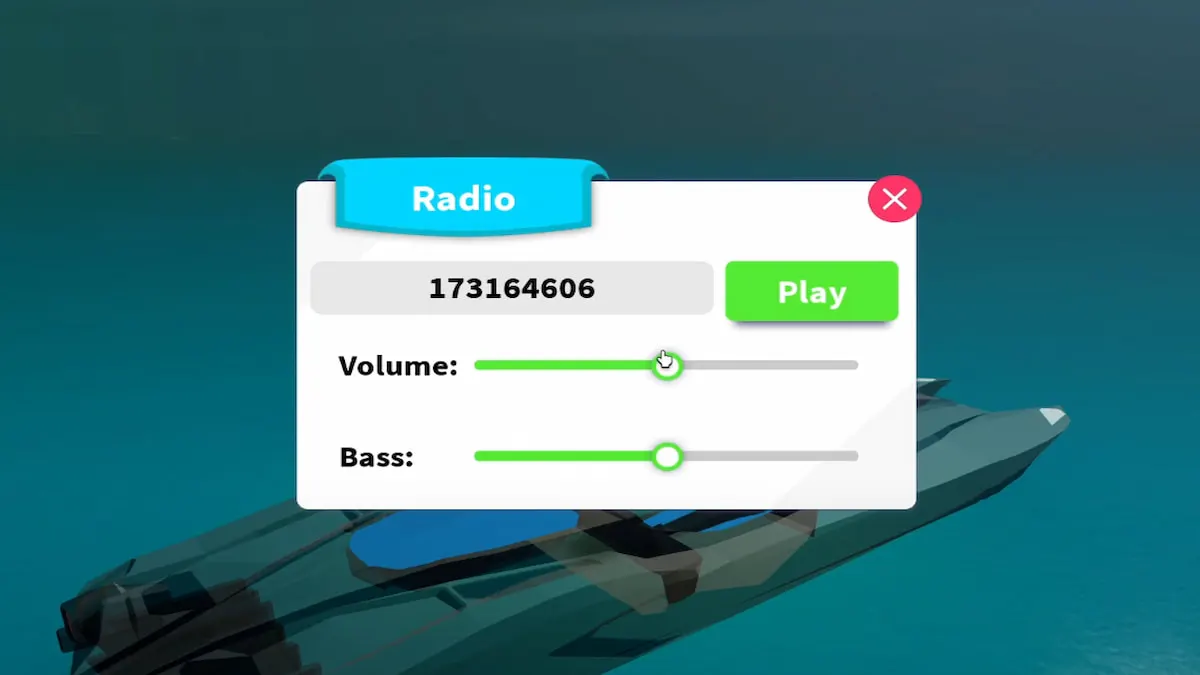 Le menu radio dans Fishing Simulator
