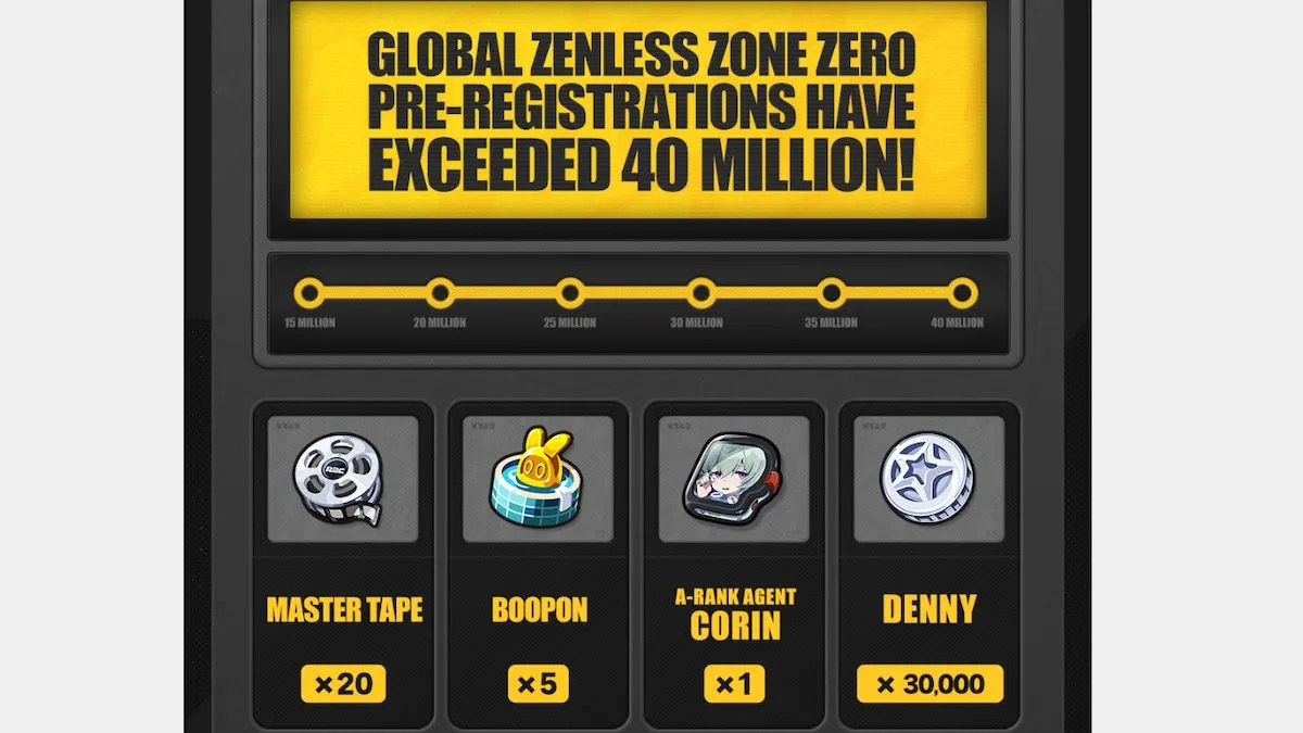 Récompenses de préinscription pour Zenless Zone Zero.