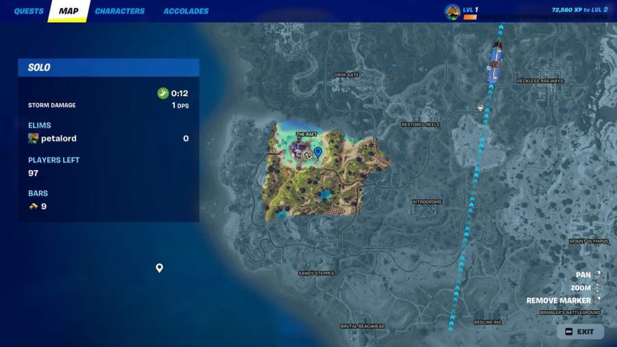 Carte Fortnite POI Le Raft