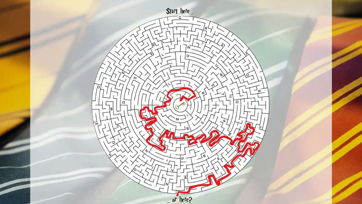 La solution du casse-tête du labyrinthe de la salle commune dans la salle d'évasion de Poudlard