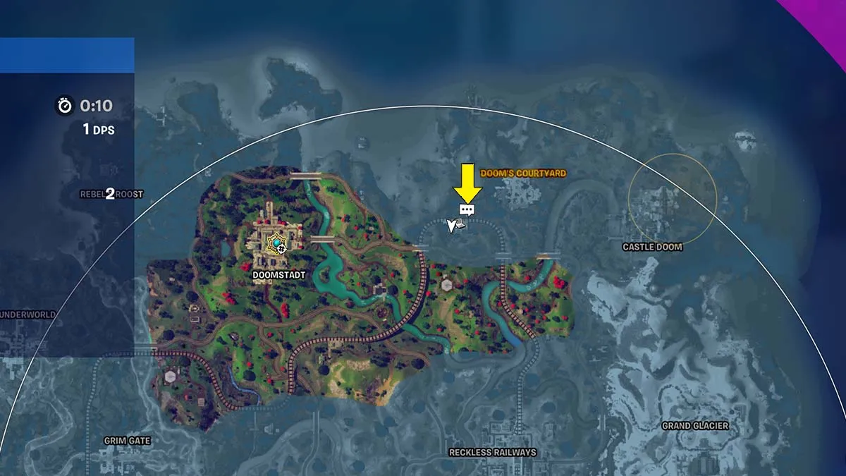 Emplacement de la machine de guerre de Fortnite sur la carte