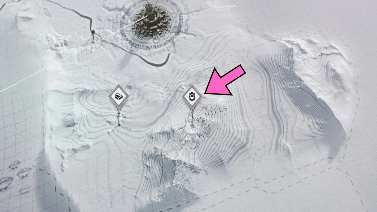 Emplacement du noyau de Hag Hills dans Frostpunk 2