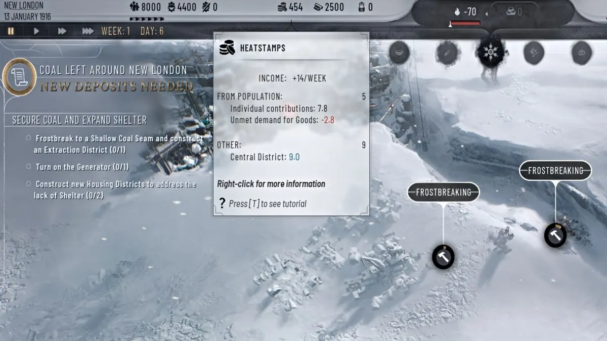 Inventaire des tampons thermiques dans Frostpunk 2