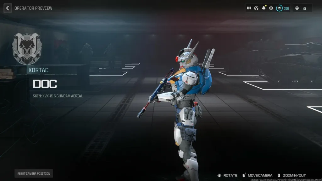 Skin d'opérateur Call of Duty Warzone Gundam