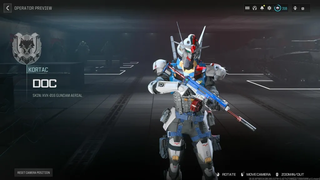 Skin d'opérateur Call of Duty Warzone Gundam