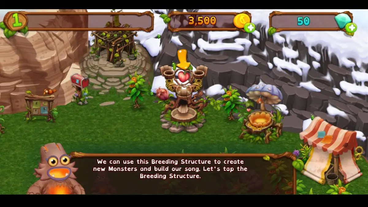 La structure de reproduction dans My Singing Monsters : Dawn of Fire.