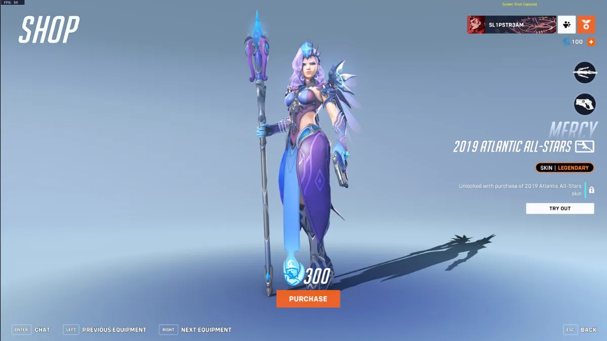 Le skin Mercy des Atlantic All-Stars 2019 dans Overwatch 2