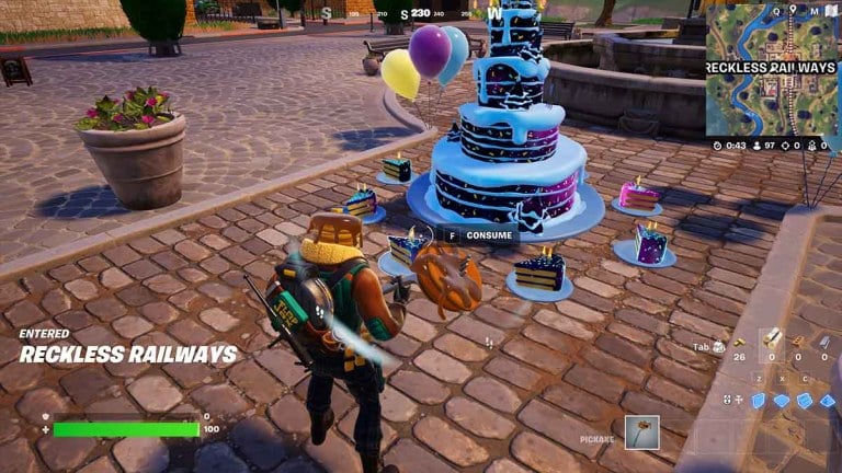 Comment manger un gâteau d'anniversaire dans Fortnite