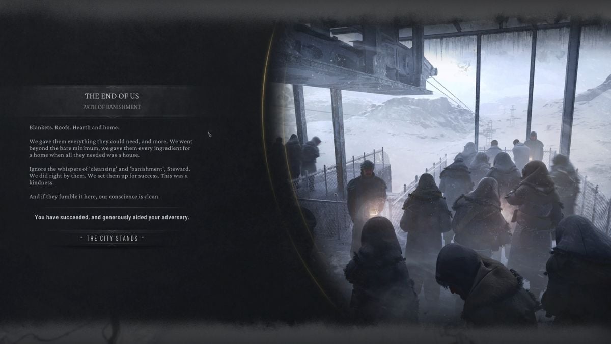 Fin du bannissement de Frostpunk 2