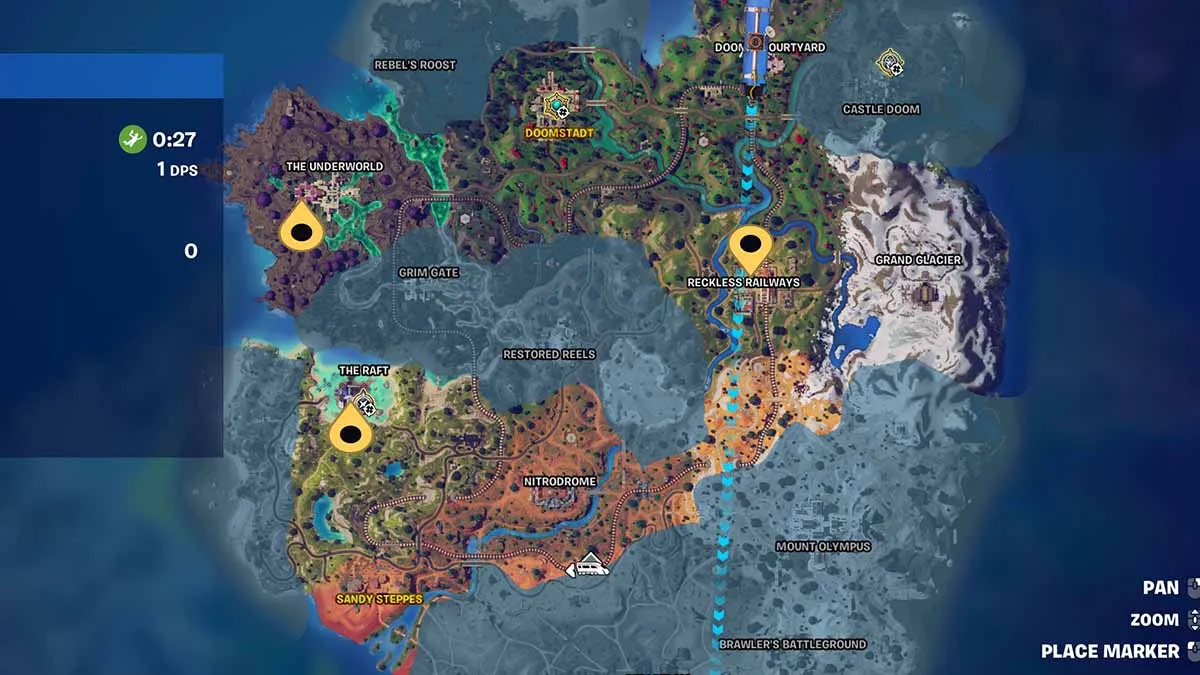 Emplacements des gâteaux d'anniversaire de Fortnite sur la carte