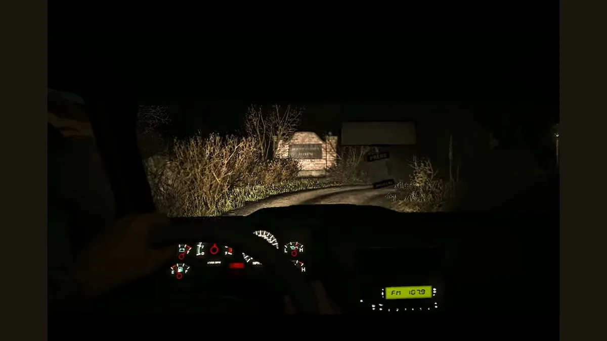 Conduire jusqu’à l’asile dans Outlast.