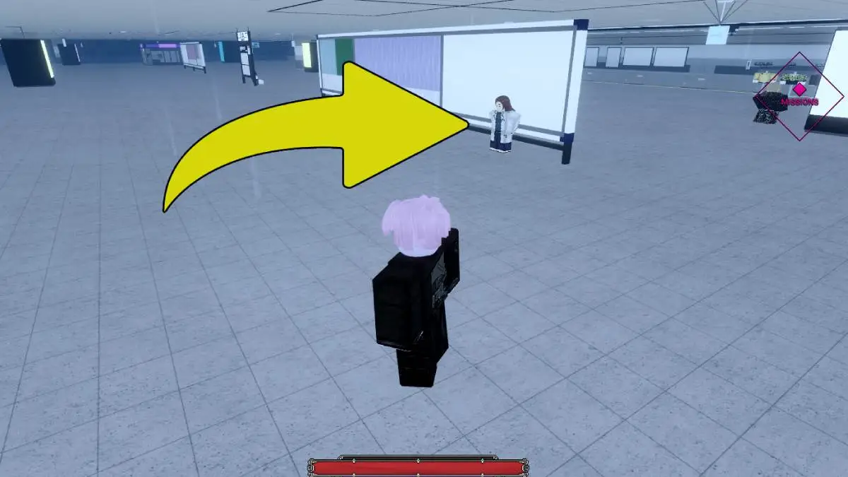 Emplacement du PNJ Mahito dans Roblox Sorcery