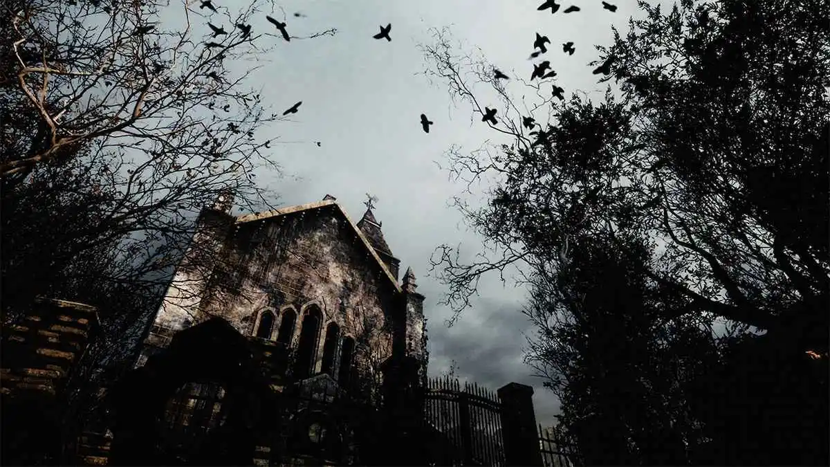 Église et cimetière dans Resident Evil 4.