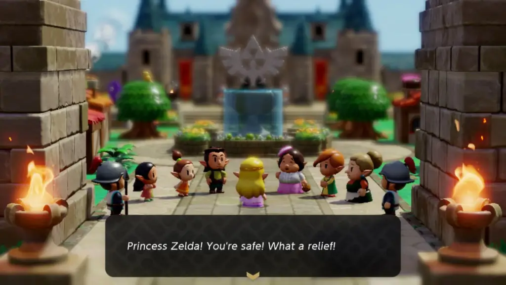 Zelda retourne à Castle Town après avoir été sauvée dans Echoes of Wisdom