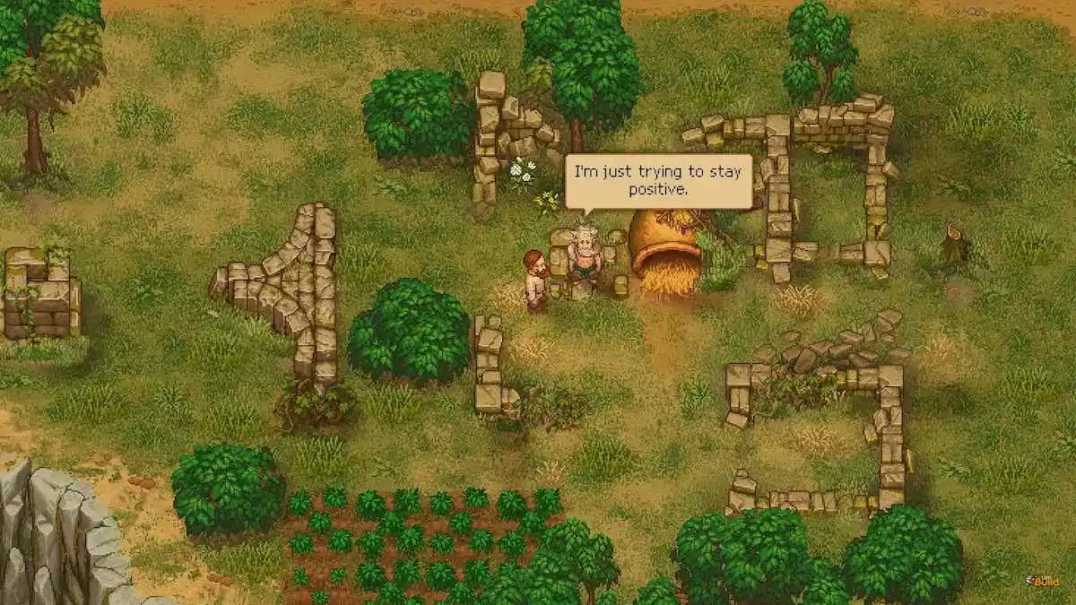 Parler au vieil homme de Graveyard Keeper.