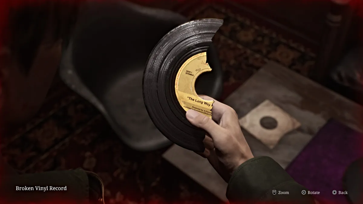 Objet de disque vinyle cassé dans Silent Hill 2 Remake