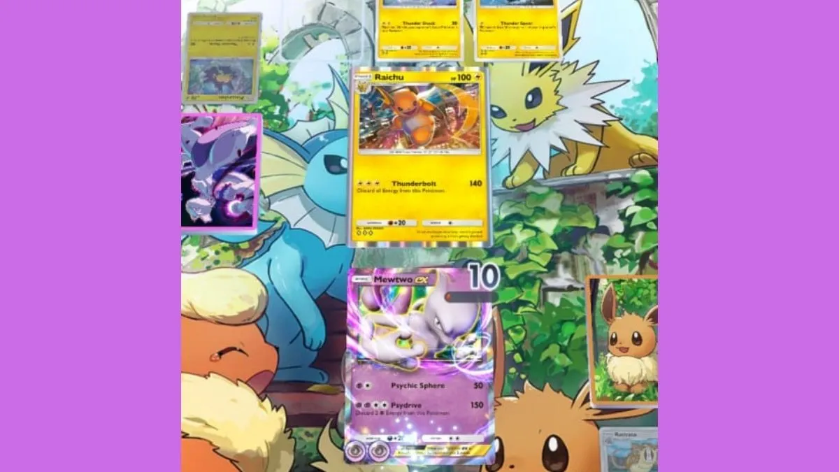 Mewtwo EX contre Raichu dans Pokemon TCG Pocket