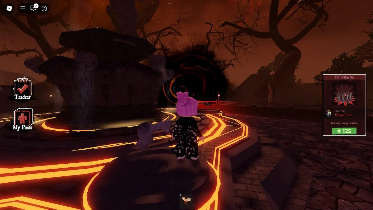 Le portail de combat de boss dans The Haunt sur Roblox.