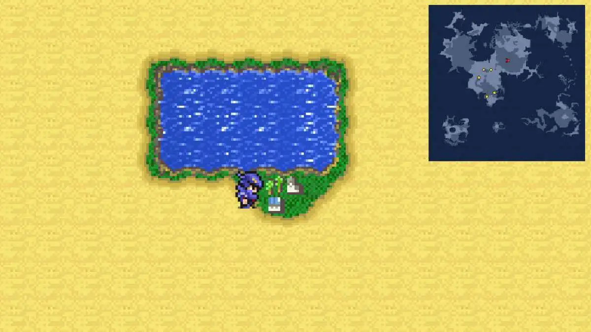 Cecil Harvey debout à côté de Kaipo dans Final Fantasy IV.