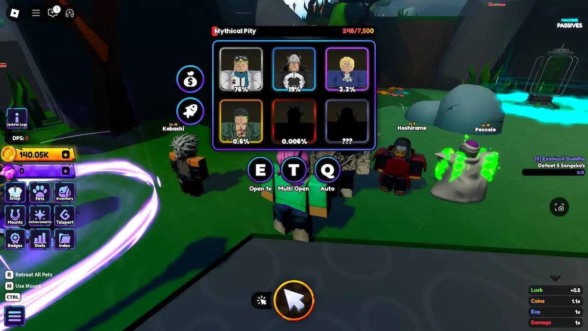 L'une des bannières d'animaux de compagnie de Piece Town dans Anime Shadow sur Roblox.