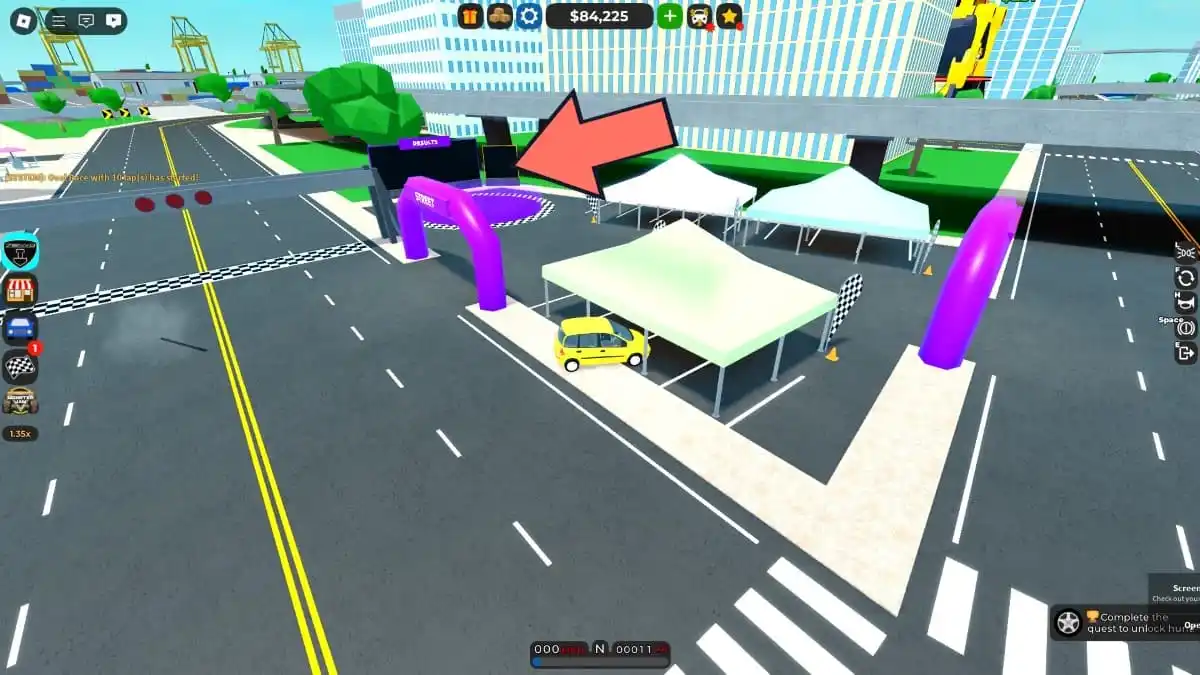 Emplacement du pare-chocs avant de la voiture Zenvo dans Car Dealership Tycoon