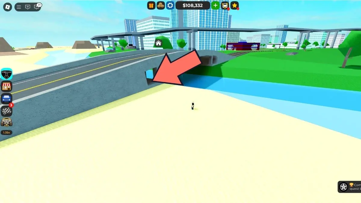 Emplacement du capot avant de la voiture Zenvo dans Car Dealership Tycoon