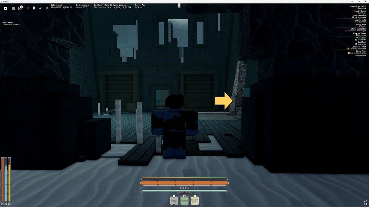 Personnage Roblox Deepwoken dans un donjon