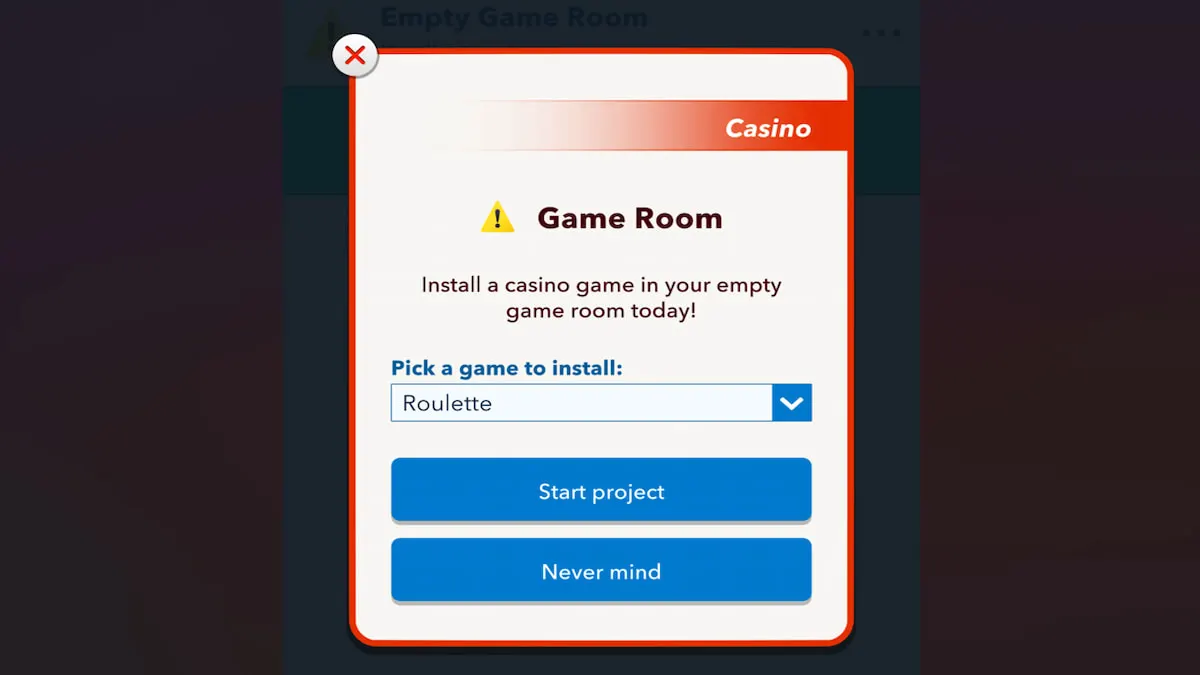 Construire une nouvelle salle de jeux dans BitLife Casino