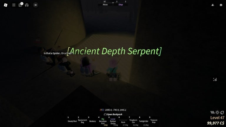 Emplacement de l’ancien serpent des profondeurs à Fisch – Roblox