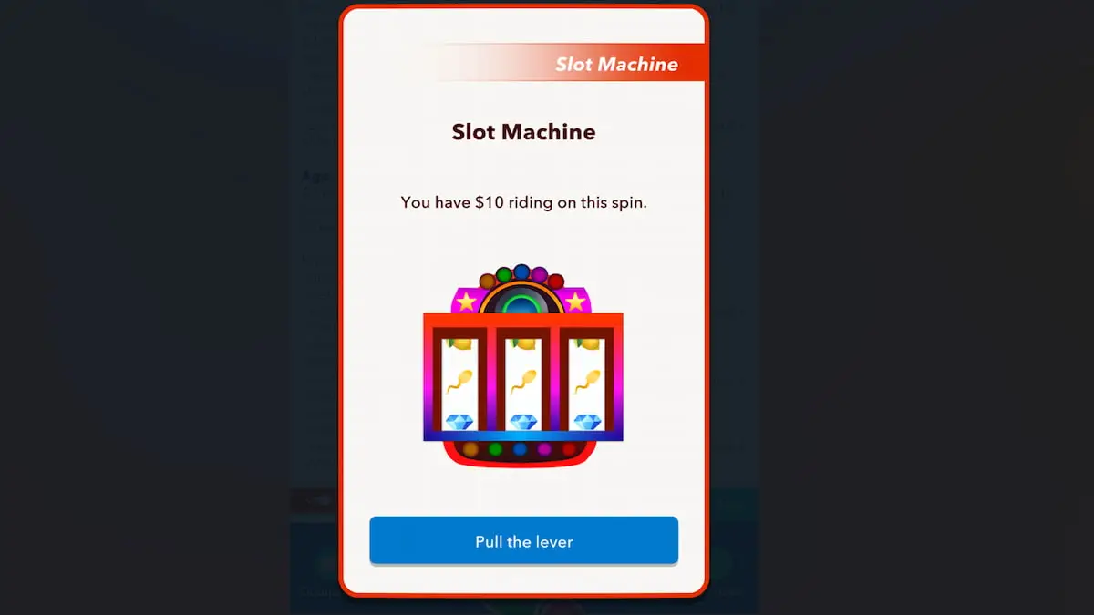 Le jeu de casino à sous dans BitLife