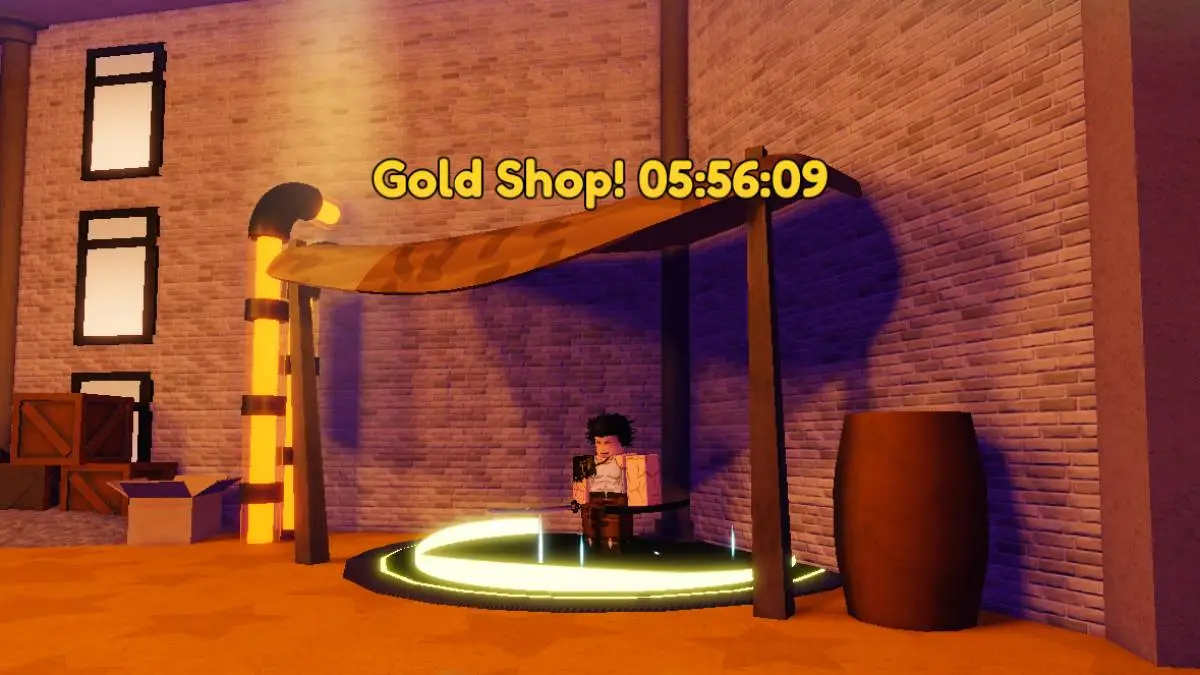 Debout devant le Gold Shop dans Anime Last Stand