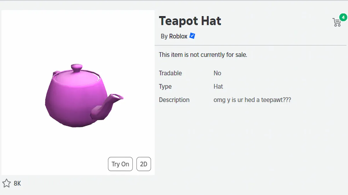 Un UGC Purplehat dans Roblox